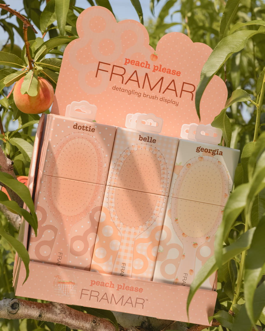 Peach Please 9PC detangle brush retail display
