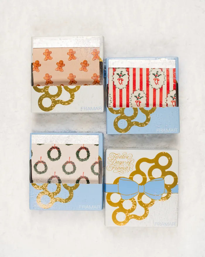 A look at the festive patterns on the 2026 calendar's smaller boxes