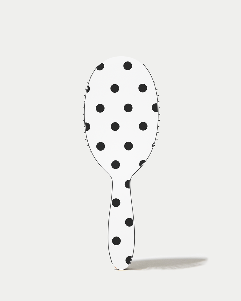 Polish Brush Black and White Polka Dots