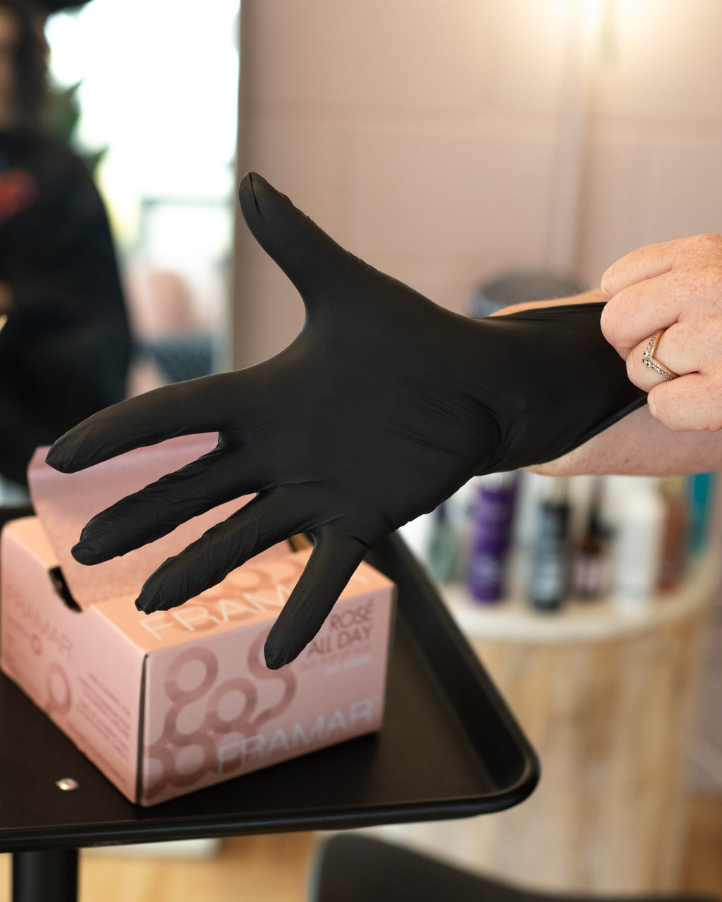 Framar Midnight Mitts Black Nitrile Gloves  Disposable Gloves, Latex Free  Gloves - 100 Count, Black Gloves, Non Latex Gloves, Vitrile