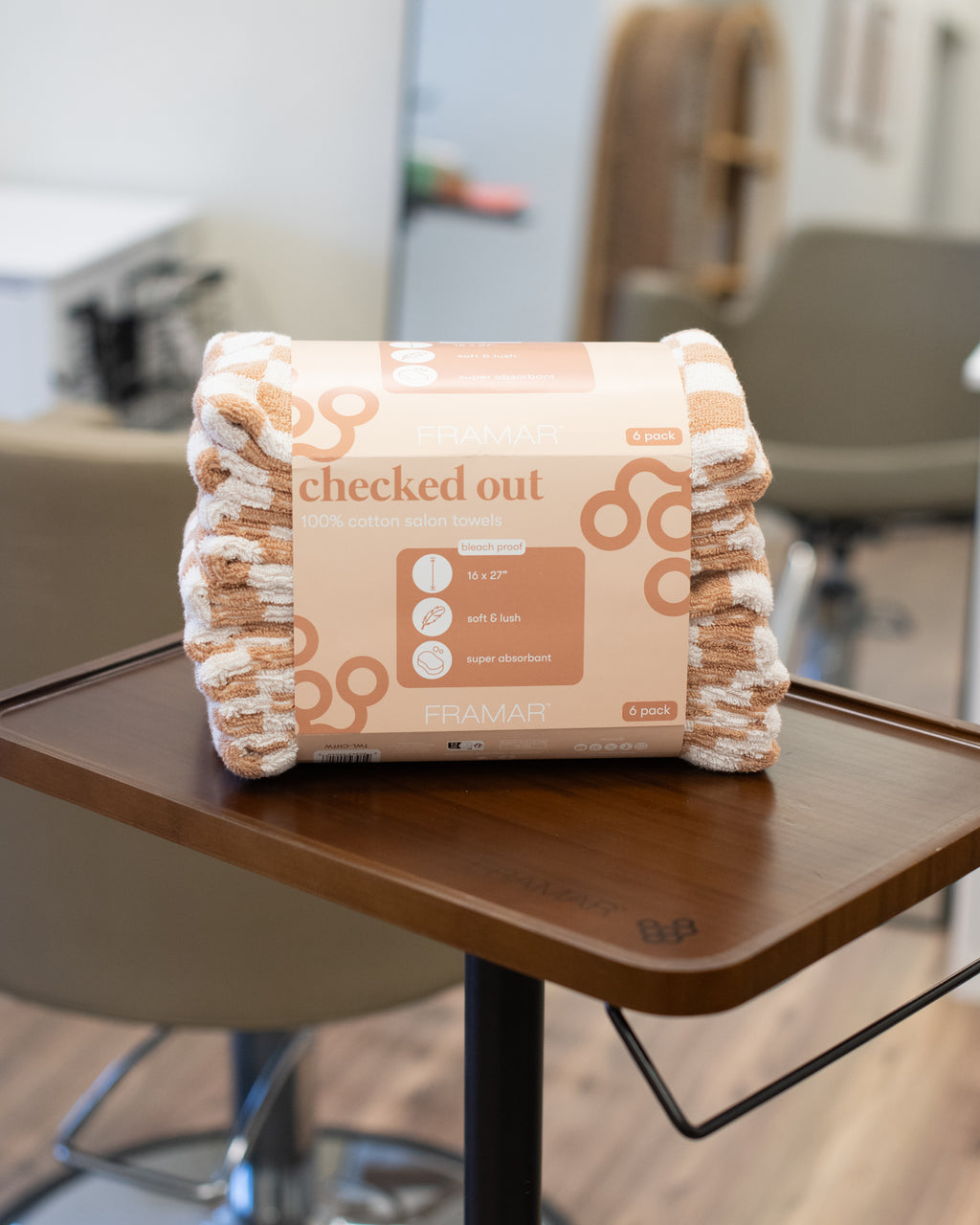 Checked Out Salon Towels - Beige & White
