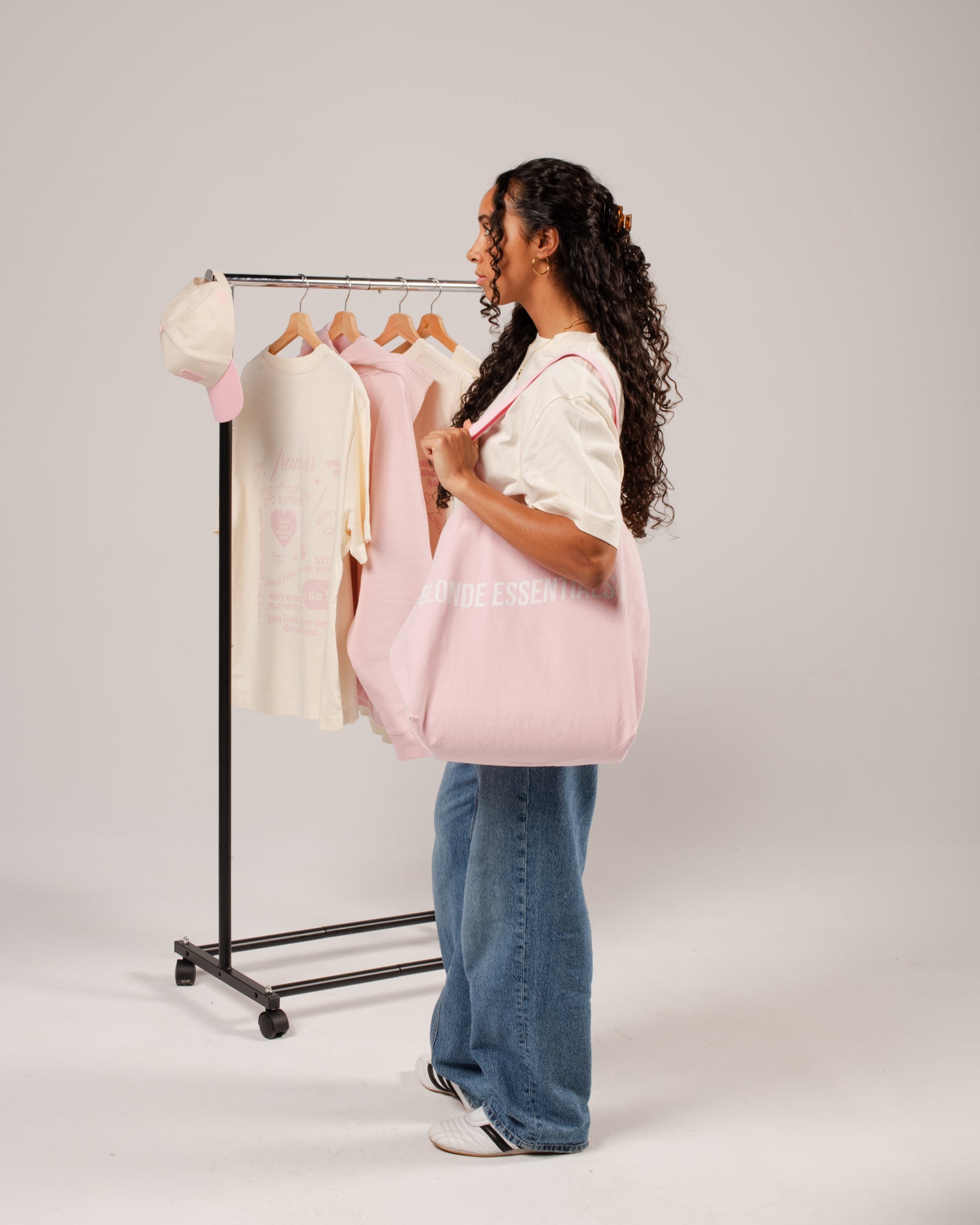 Framar pink and cream merch styled for salon professionals