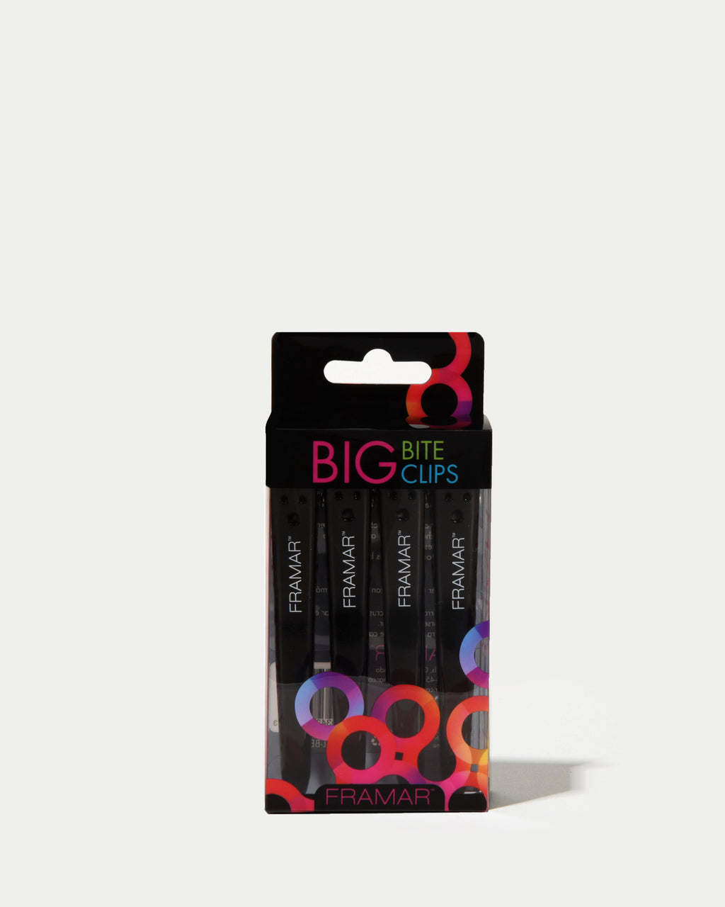 Framar Black Big Bite Clips - Set of 4 Professional Hair Clips - Hair Clips for