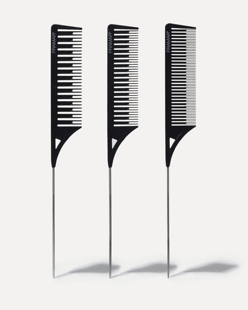 Comb brush, highlighting comb, comb for hair, comb hair brush, comb in hair dye, comb my hair, comb with pick, comb with metal end, comb with handle, highlighting with a comb, highlight brush comb, highlighting comb, framar highlighting comb-original